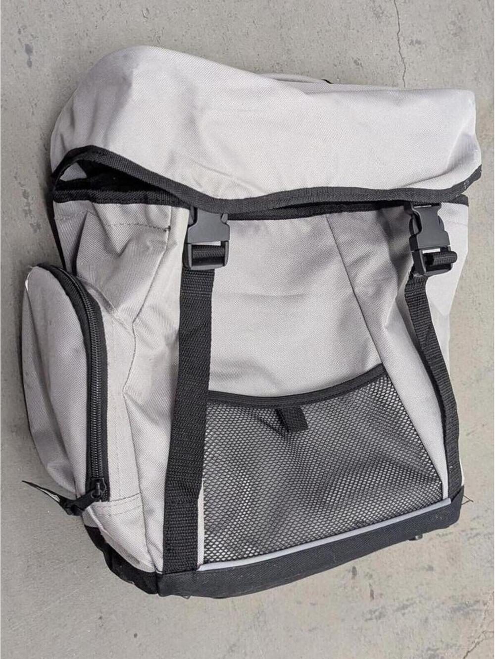 Bicycle Pannier Bag . Bike Waterproof Gray with Black Accents